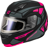 Md-04S Sector Snow Helmet W/ Electric Shield Black/Pink Md