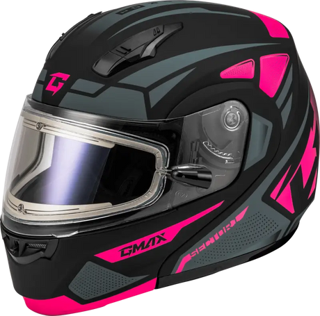 Md-04S Sector Snow Helmet W/ Electric Shield Black/Pink Md