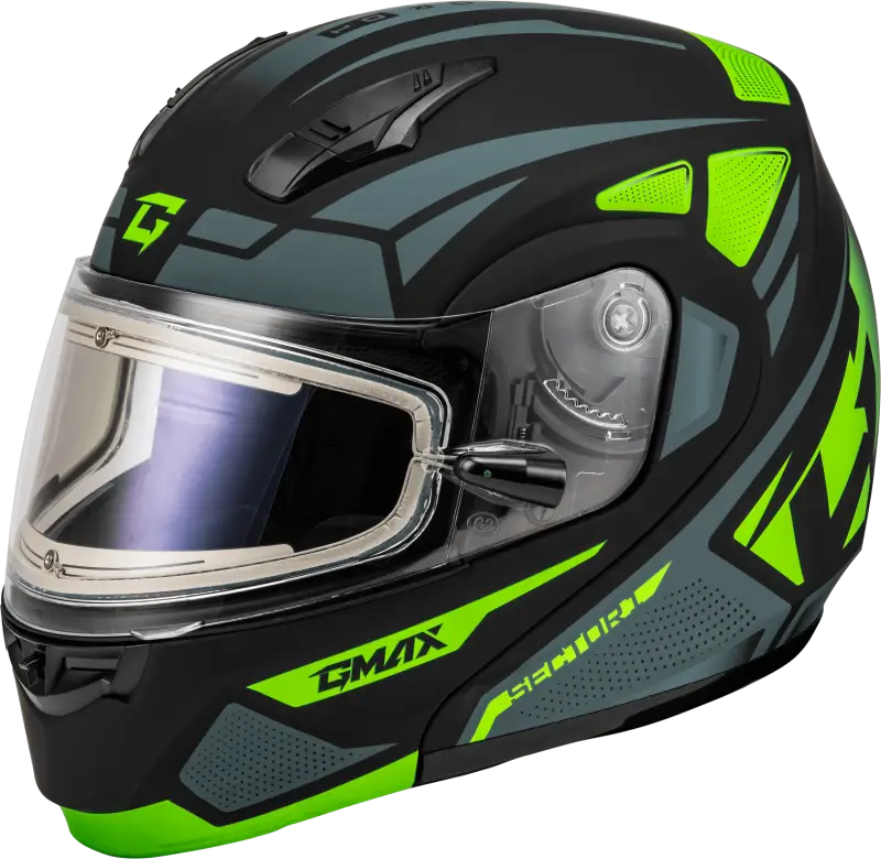 Md-04S Sector Snow Helmet W/ Blk/Green/Wht Sm