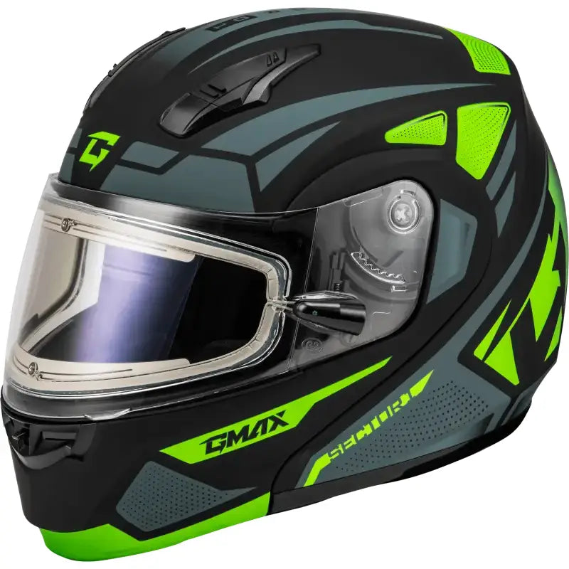 Md-04S Sector Snow Helmet W/ Blk/Green/Wht Md