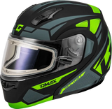 Md-04S Sector Snow Helmet W/ Blk/Green/Wht Xl