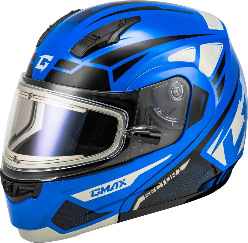Md-04S Sector Snow Helmet W/ Electric Shield Blue/Black Xl