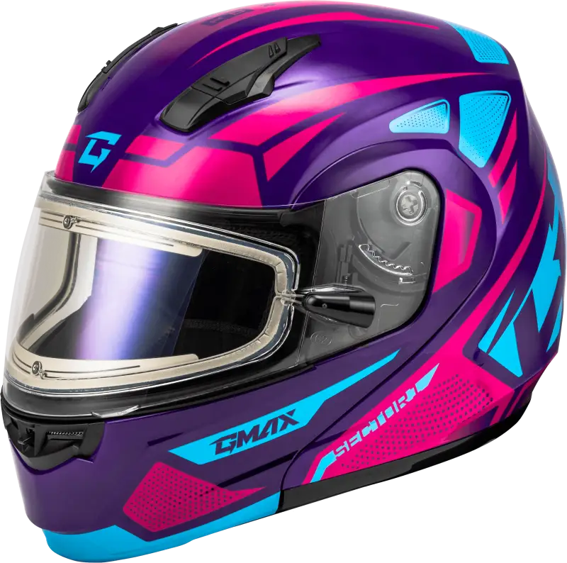 Md-04S Sector Snow Helmet W/ Electric Shield Violet/Pink Xs