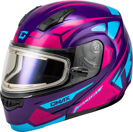 Md-04S Sector Snow Helmet W/ Electric Shield Violet/Pink 2X