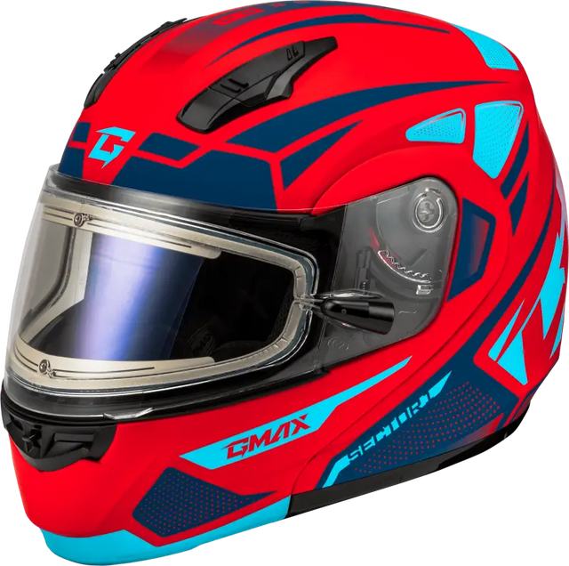 Md-04S Sector Snow Helmet W/ Electric Shield Red/Blue 2X