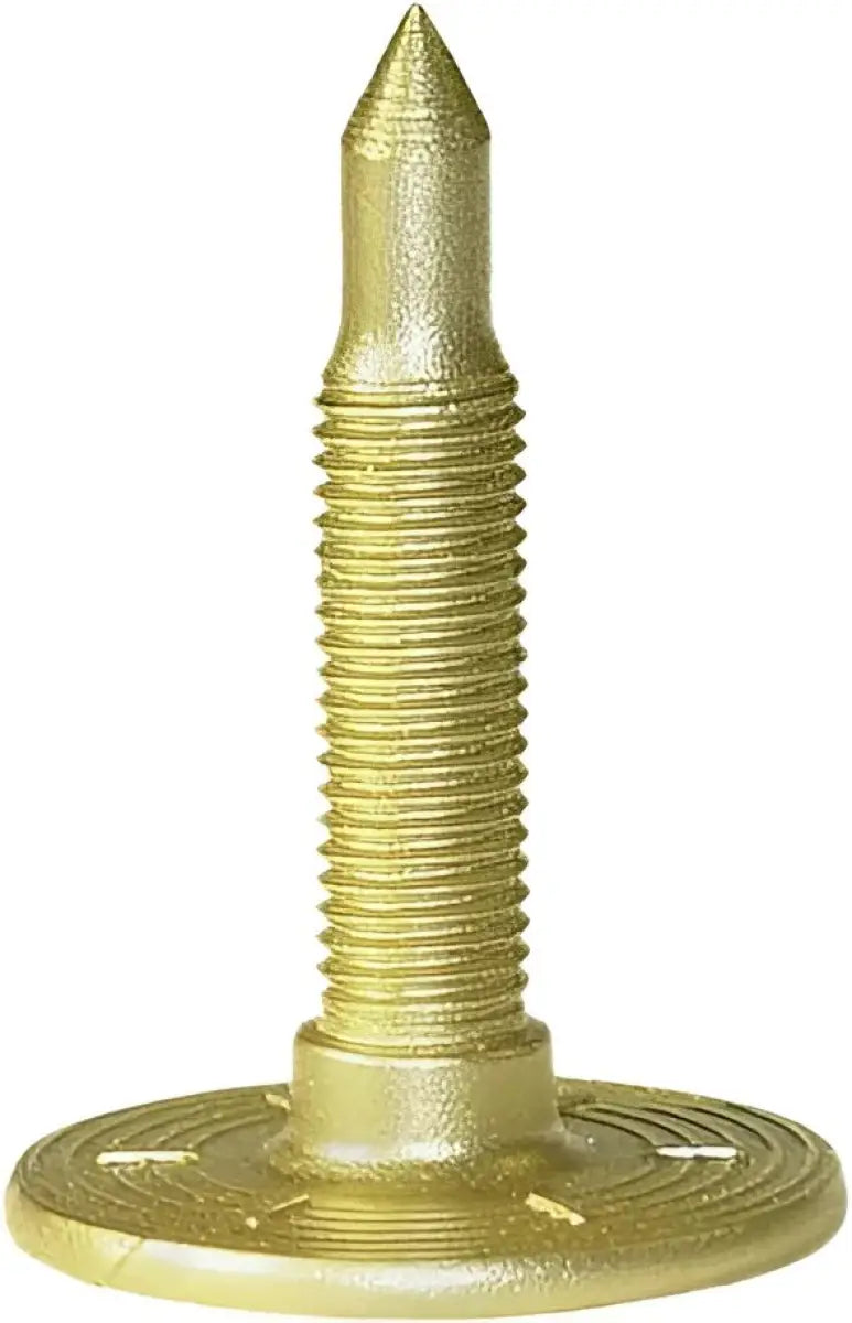 Gold-colored Grand Master Pro stud with pointed tip and flat base for heavy-duty use