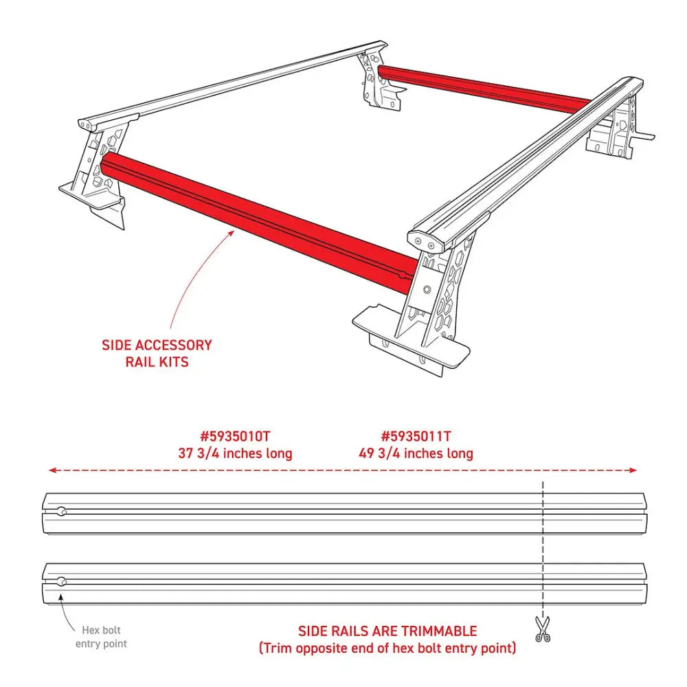GO Rhino 5935015T Bed Cargo Rack Cross Bar