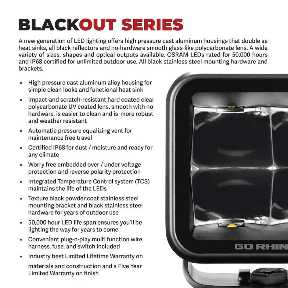 GO Rhino 751080711CRS Driving/ Fog Light - Black