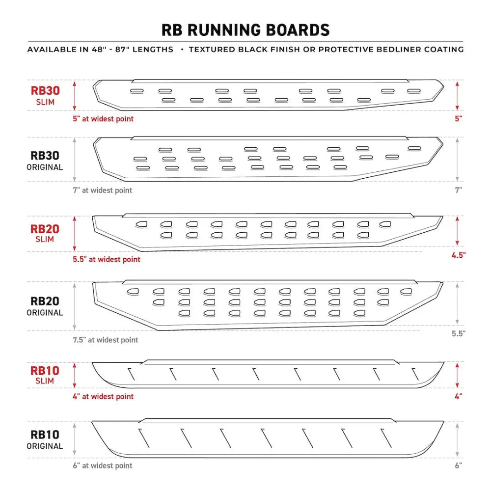 GO Rhino Easy Install No Drill Brackets Running Board Component 69400080SPC - RB20 Slim Boards