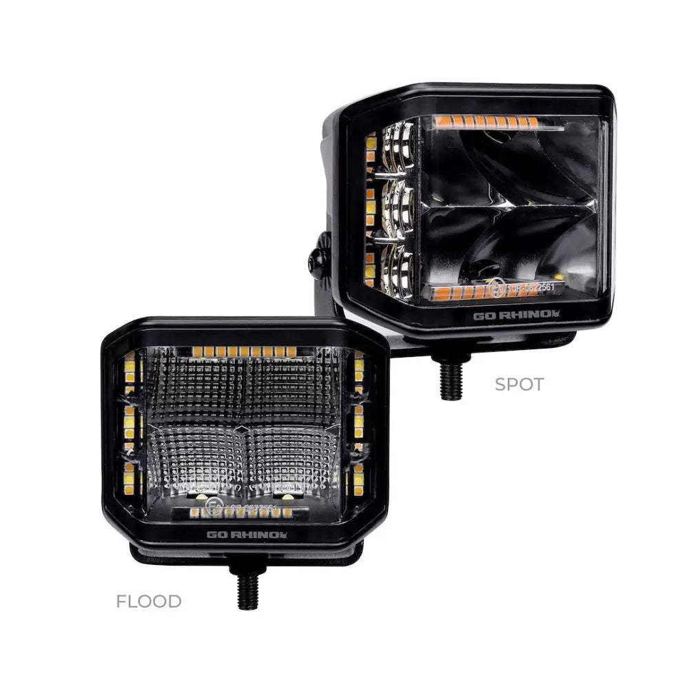 GO Rhino Stem Mount Installation Driving/ Fog Light 750700322FCS - Black Out Combo Series Lights Pai