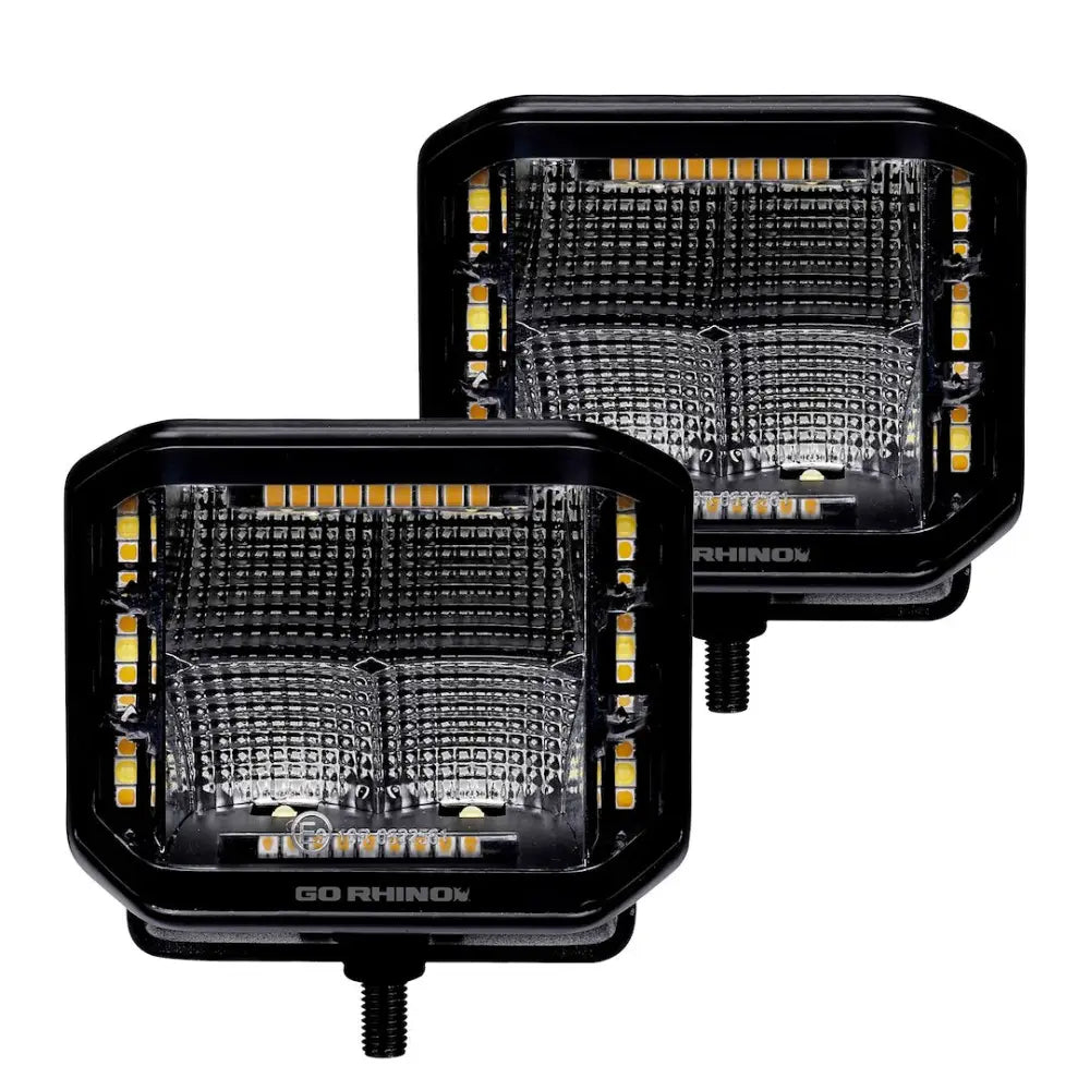 GO Rhino Stem Mount Installation Driving/ Fog Light 750700322FCS - Black Out Combo Series Lights Pai