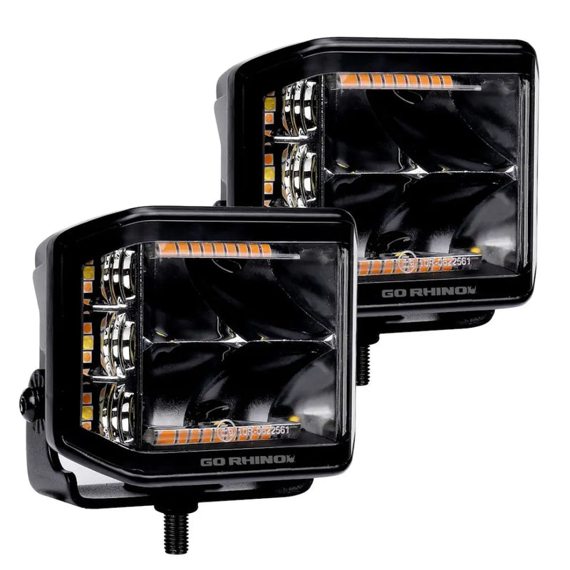 GO Rhino Stem Mount Installation Driving/ Fog Light 750700322SCS - Black Out Combo Series Lights Pai