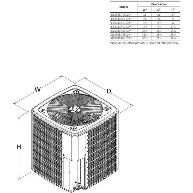 Goodman GLXS4BA6010 Air Conditioner Ton Noncommunicating - Auto Parts