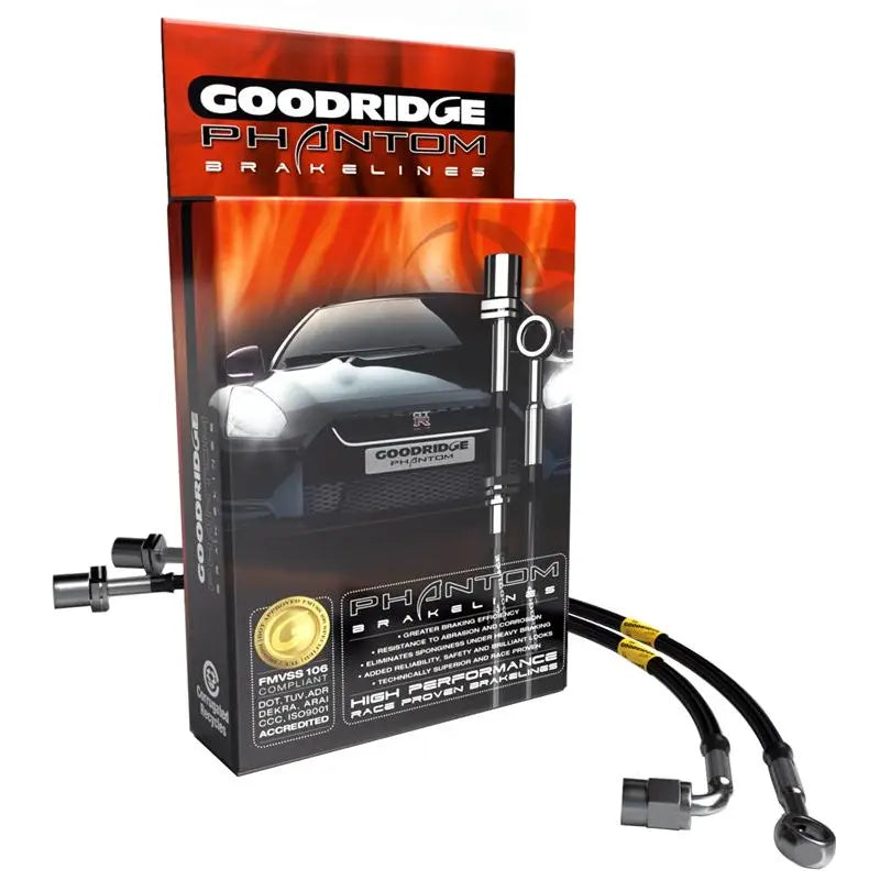 Goodridge 22076BKC Goodridge 09-16 Nissan GTR R-35 Phantom Stainless Steel Brake Lines - 22076BKC
