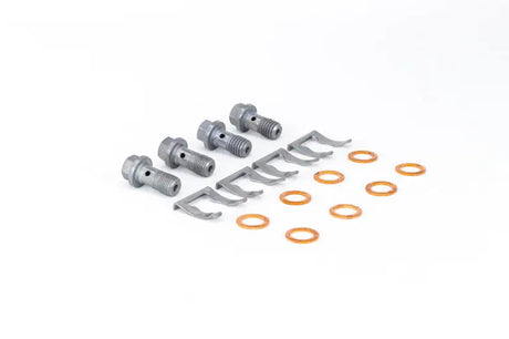 Automotive banjo bolts clips and washers for Chevrolet Camaro Brembo calipers brake lines
