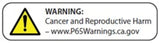 Warning label about cancer and reproductive harm on Goodridge 2015 Subaru WRX brake lines