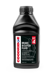 Black bottle of Goodridge 500ML Performance Dot 4 brake fluid for your car braking system