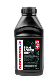 Black bottle of Goodridge 500ML Performance Dot 4 brake fluid for your car braking system