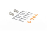 Automotive brake hardware kit with stainless steel brake lines for Honda Civic LX/EX