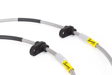Braided stainless steel brake lines with black and yellow fittings for Honda Civic