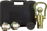 Gooseneck Trailer Hitch Accessory Kit with 2-5/16 inch ball, rubber hole plug, safety chain anchors, and carrying case from B&W, 30000 pound capacity.