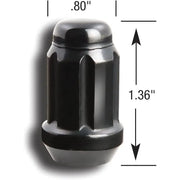 Gorilla Closed End Design Prevents Rusting Lug Nut 21138BC - 12MMX1.50 SD Acr Black100BX