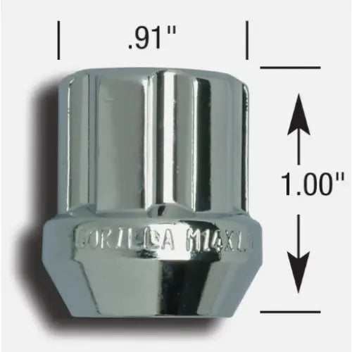 Gorilla Closed End Design Prevents Rusting Lug Nut 26048SD - Duplex 14MM 1.5 100BOX