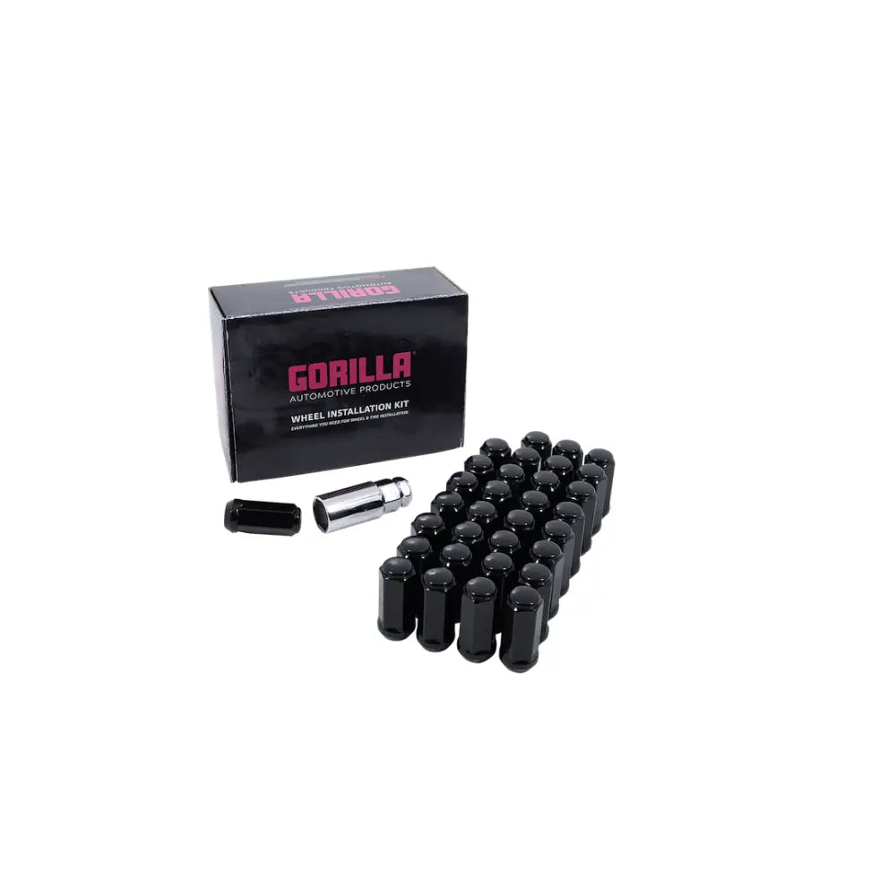 Gorilla High Corrosion Resistance Wheel Installation Kit K8LT19-14150BGR - Black 8LUG 14-1.50 Hex Wik Trk