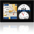 GP1871F Furuno marine chart plotter and CHIRP sounder with 7-inch display showing navigational charts and speedometer readings.