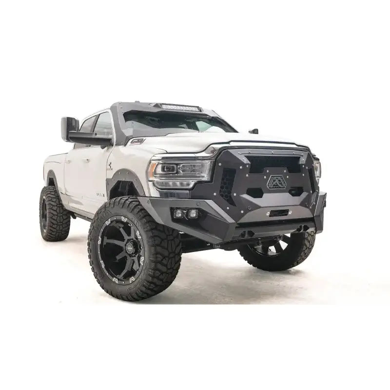 GR2900-1 Fab Fours 16+ Dodge HD Grumper featuring a durable, aggressive front bumper and integrated grille for enhanced off-road performance.