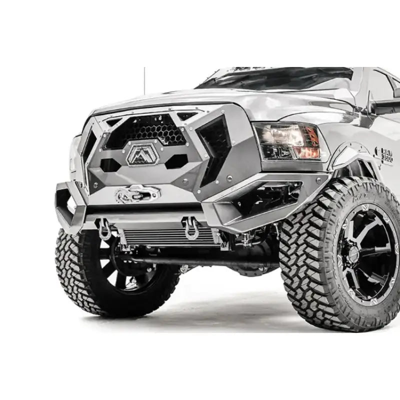 GR4400-1 Fab Fours Dodge Grumper, rugged and aggressive grille and bumper combo on a Dodge truck, high-quality and durable, enhances front-end appearance, easy installation.