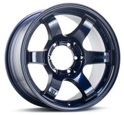 Glossy dark blue Gram Lights 57DR-X alloy wheel in Eternal Blue Pearl finish