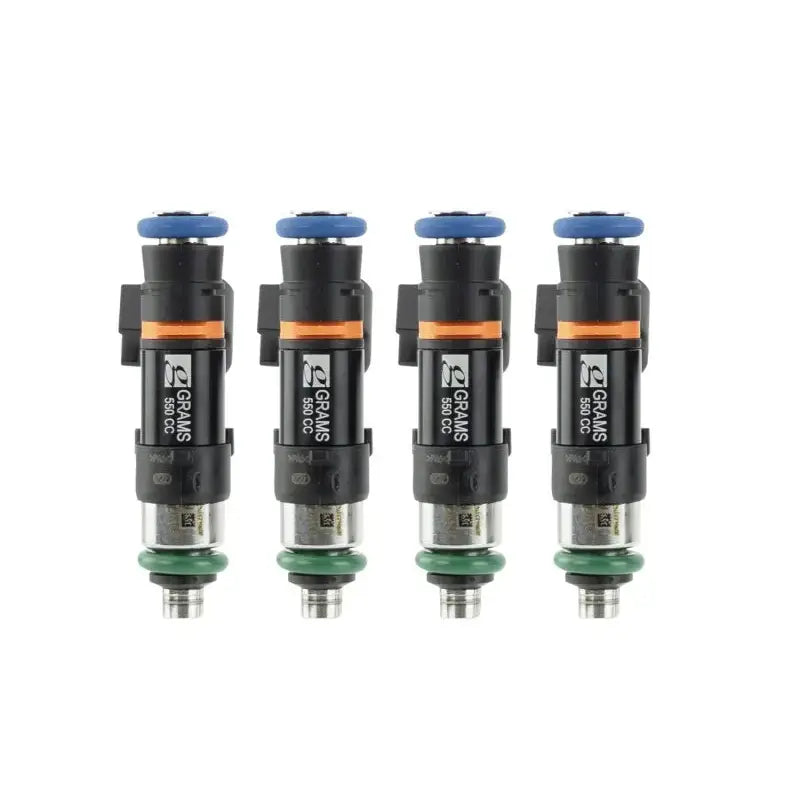 Four black and silver grams performance fuel injectors for Nissan 240sx S13 and S14