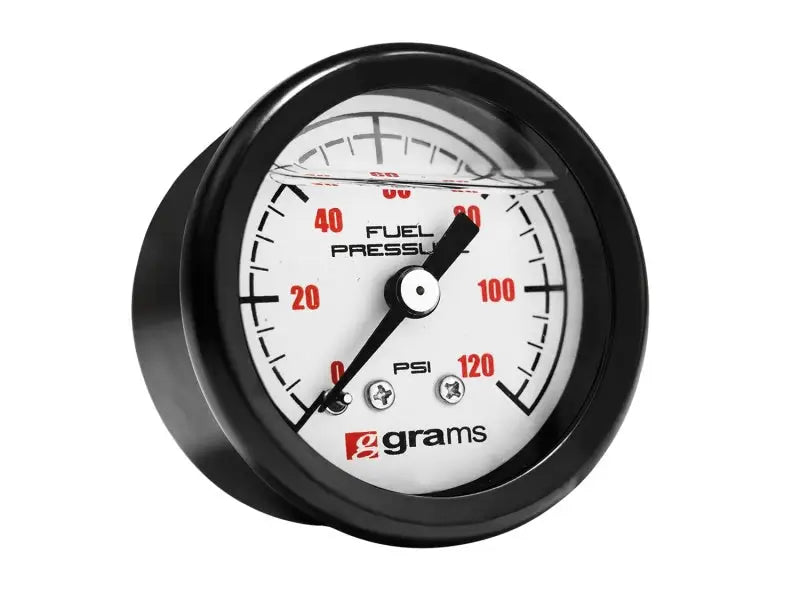 Grams Performance Universal 0-120 PSI Fuel Pressure Guage - White Face - Truck & Automotive
