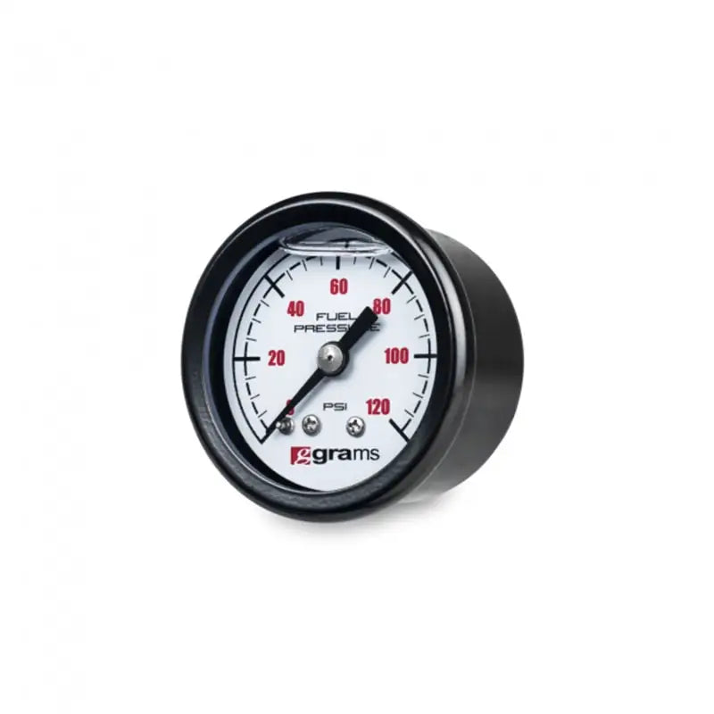 Grams Performance Universal 0-120 PSI Fuel Pressure Guage - White Face - Truck & Automotive