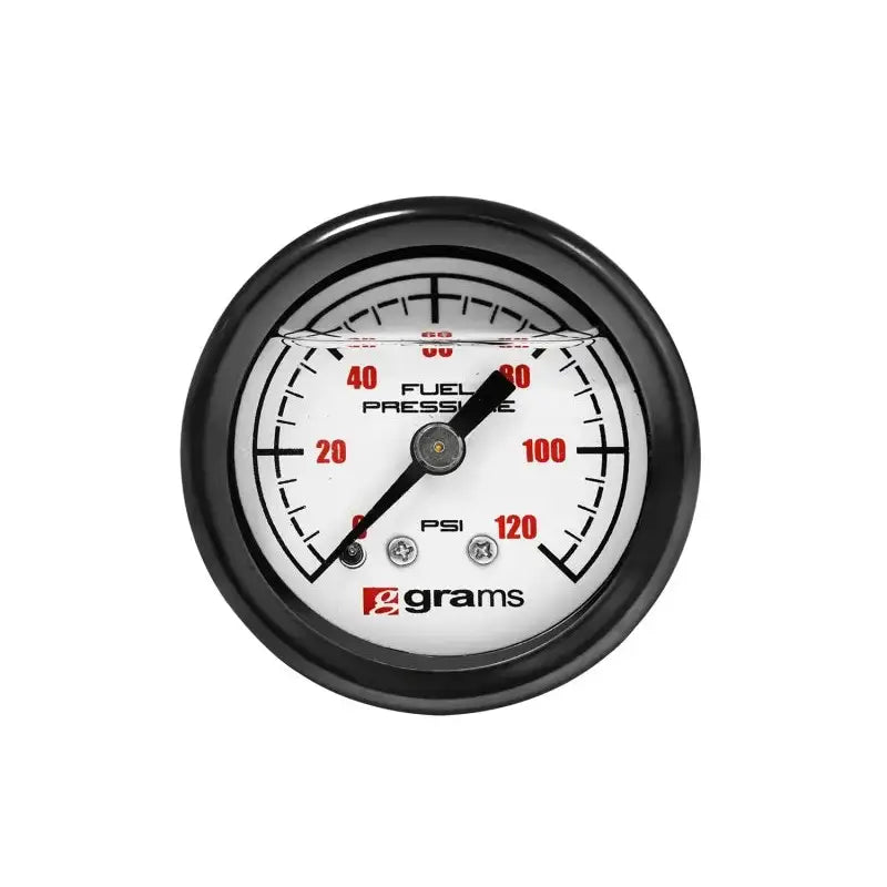 Grams Performance Universal 0-120 PSI Fuel Pressure Guage - White Face - Truck & Automotive