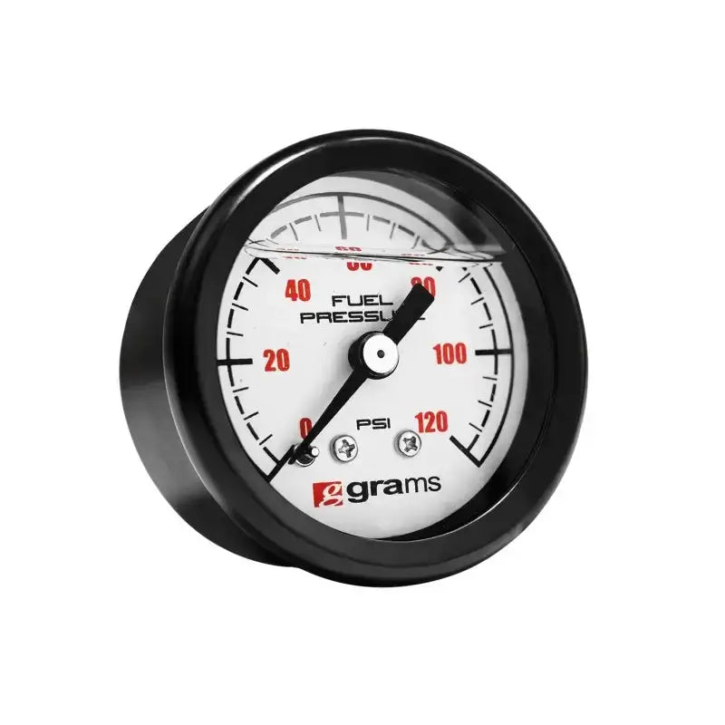 Grams Performance Universal 0-120 PSI Fuel Pressure Guage - White Face - Truck & Automotive