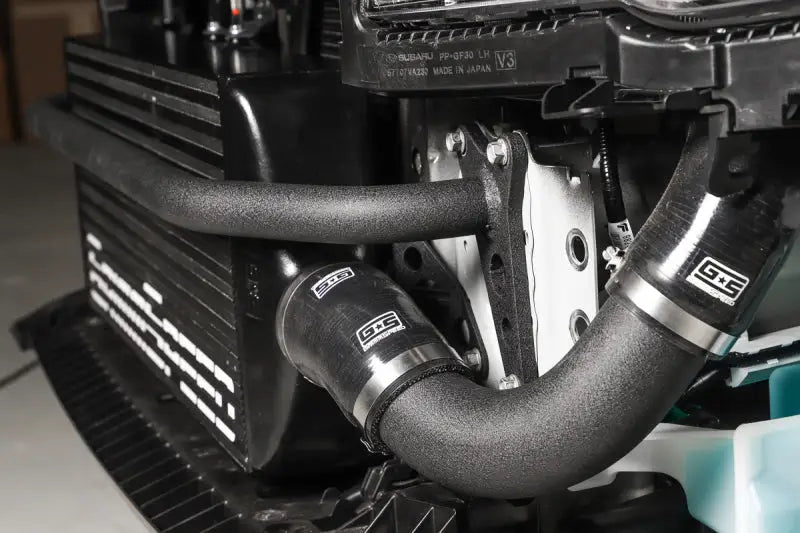 GrimmSpeed 2015+ Subaru WRX/STI Bumper Bar Black Powder - Close-up Installation.