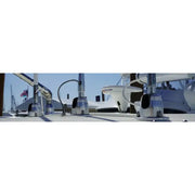 Shiny metallic taco metals electric mount with masthead anchor on boat deck