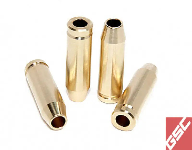 Four brass-colored manganese bronze sleeves for Mitsubishi 4G63T engine intake valve guide