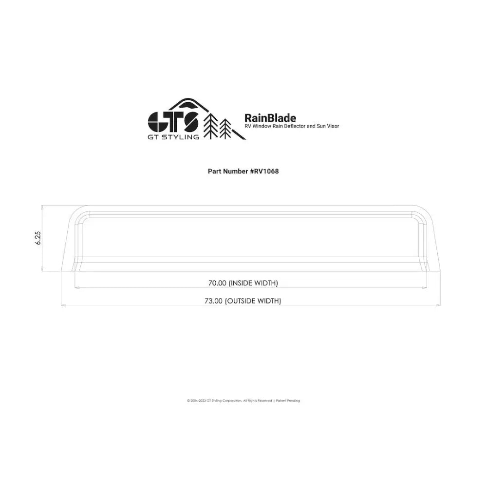 GT Styling Proudly Made In The USA Rainguard RV1068 - RV Window Deflector Sun Visor