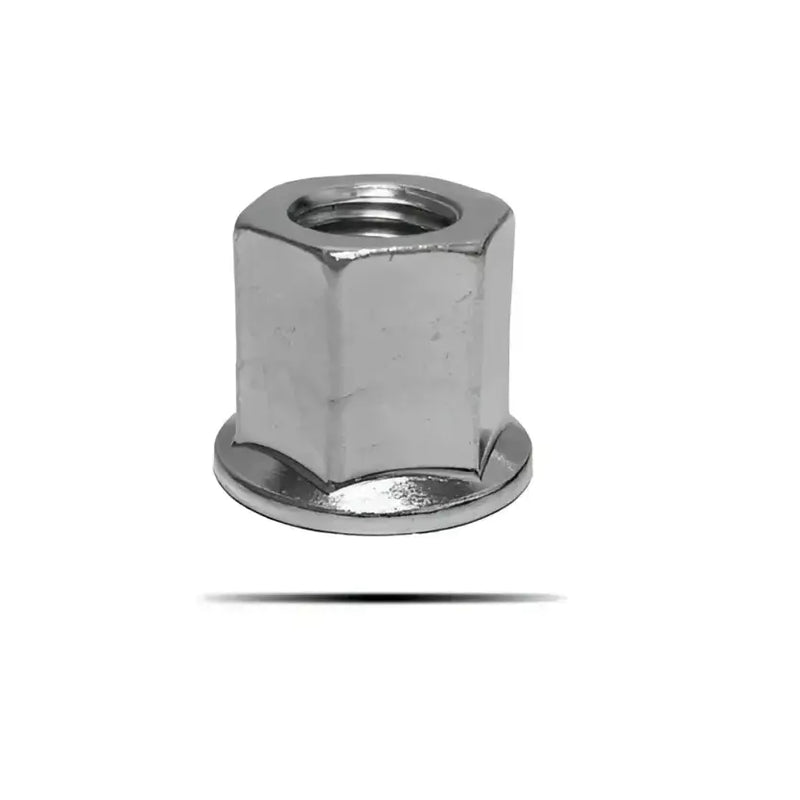 Shiny hexagonal flange nut for GW.2412 Guniwheel Guninut M12 Open F Thread