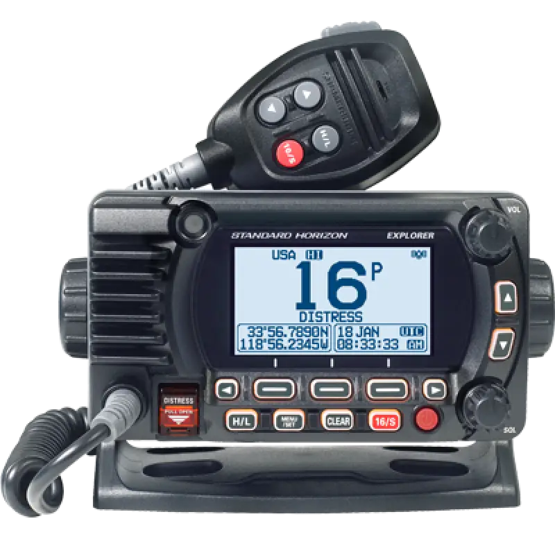 GX1850B Standard VHF Optional 2nd Station N2K Blk, streamlined black VHF radio system for marine communication; integrates with NMEA 2000, RV, Automotive, Powersports, off-road, exterior, truck accessories, interior, truck bed, RV parts, AVADA - Best Sellers, Must Haves
