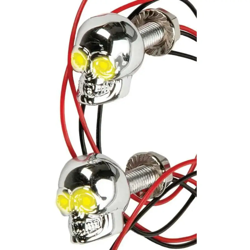 H040077 Lighted Skull Lic Plate Screw Yellow