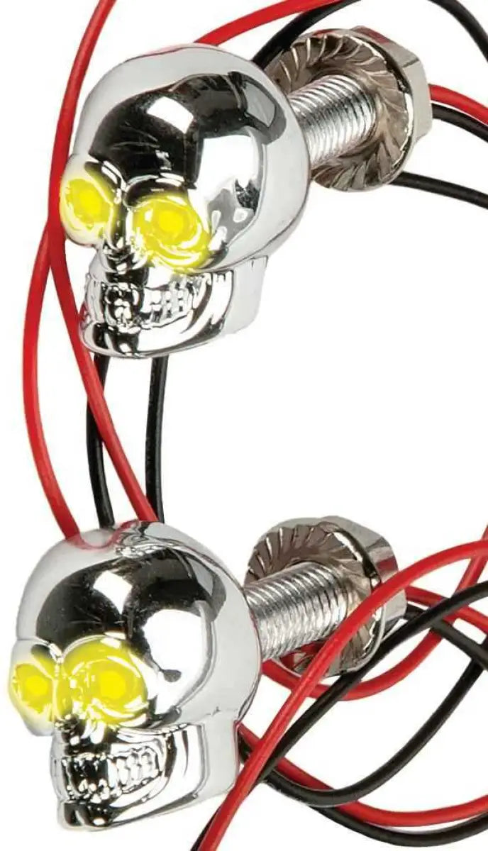 H040077 Lighted Skull Lic Plate Screw Yellow