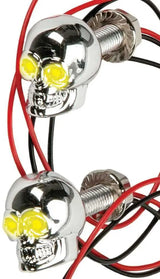 H040077 Lighted Skull Lic Plate Screw Yellow