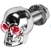 H040078 Lighted Skull Lic Plate Screw Red