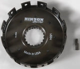 Dark gray metal clutch basket with splined center hole for KTM high performance clutch