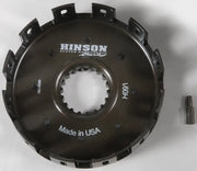 Dark gray metal clutch basket with splined center hole for KTM high performance clutch