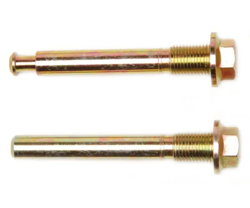 Two gold-colored metal bolts for H15195 Raybestos Hardware in automotive repair